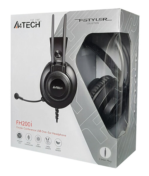 A4TECH Headset 3.5mm 50mm ακουστικά μαύρα
